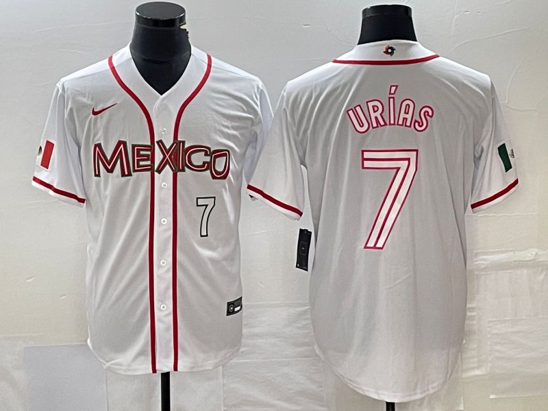 Men 2023 World Cub Mexico #7 Urias White Nike MLB Jersey52->more jerseys->MLB Jersey